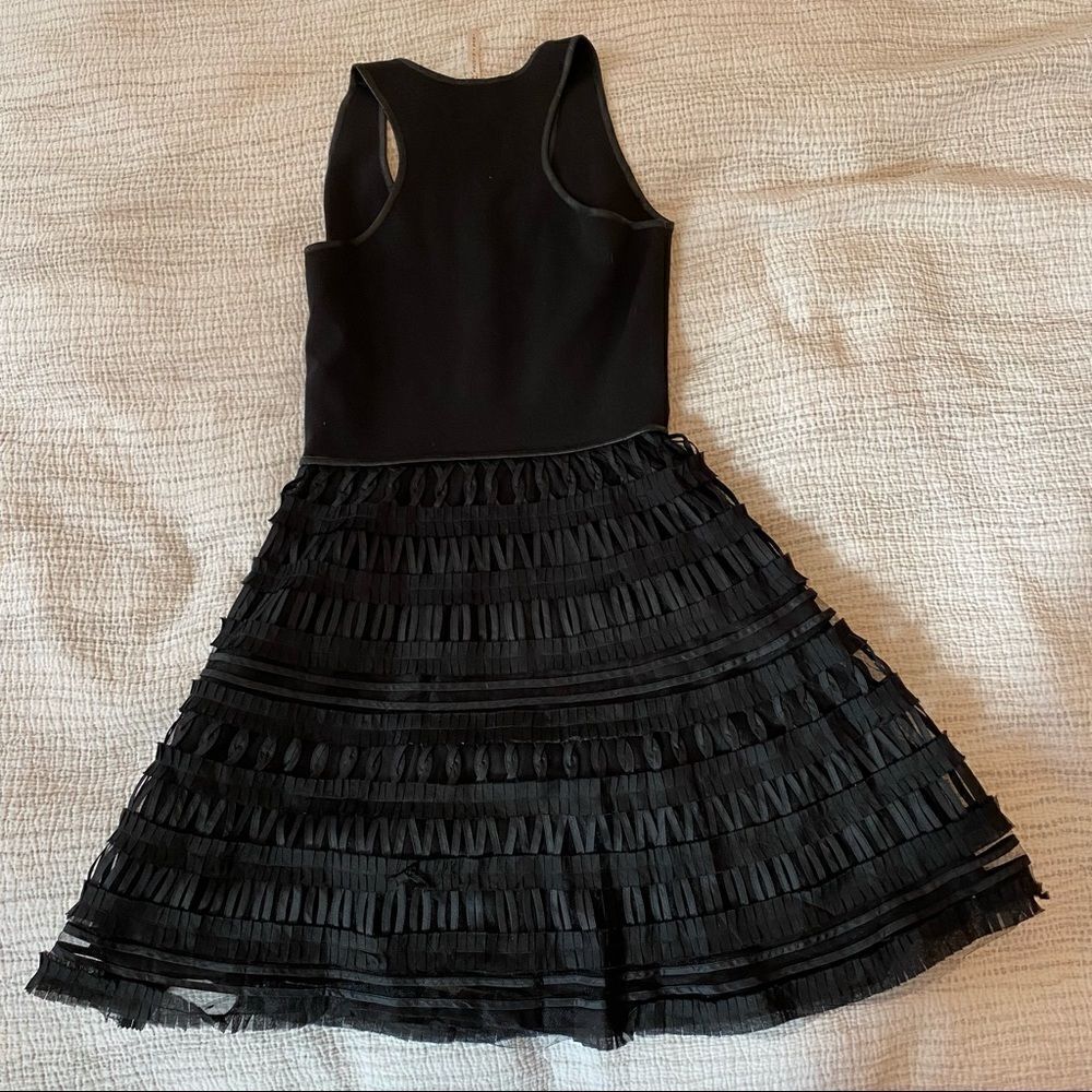 🧡 Sachin and Babi Fit and Flare Cocktail Dress with Ribbon Texture Skirt - Picture 4 of 11